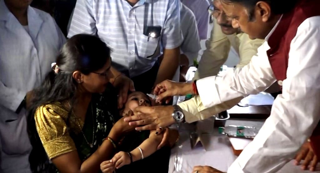 Deputy Chief Minister Rajendra Shukla launched the Pulse Polio campaign